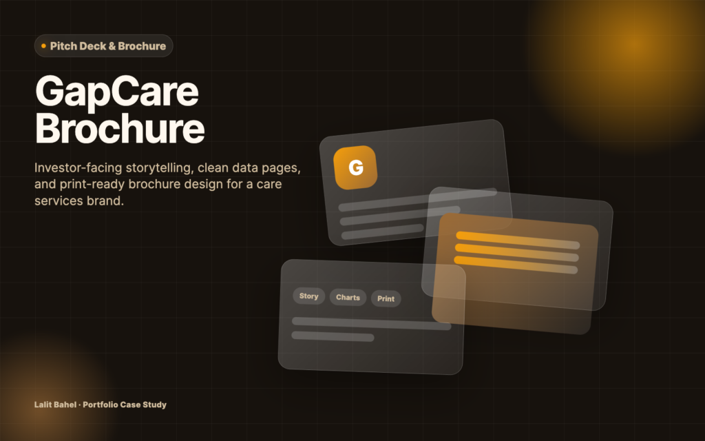 Pitch deck and brochure design board by Lalit Bahel
