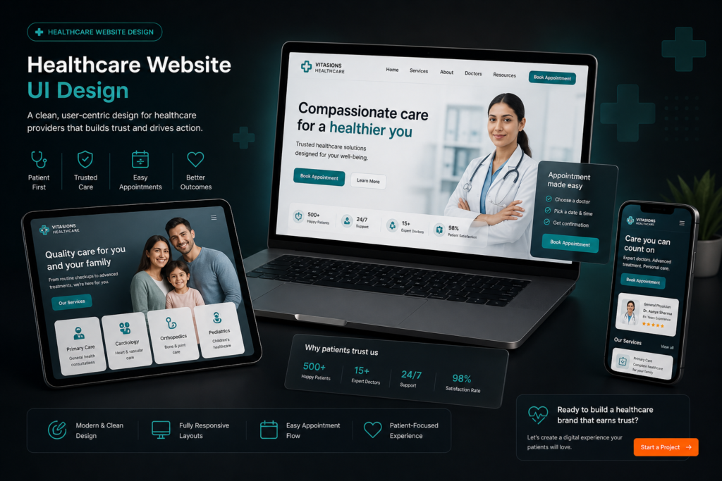 Healthcare Website UI Design portfolio image