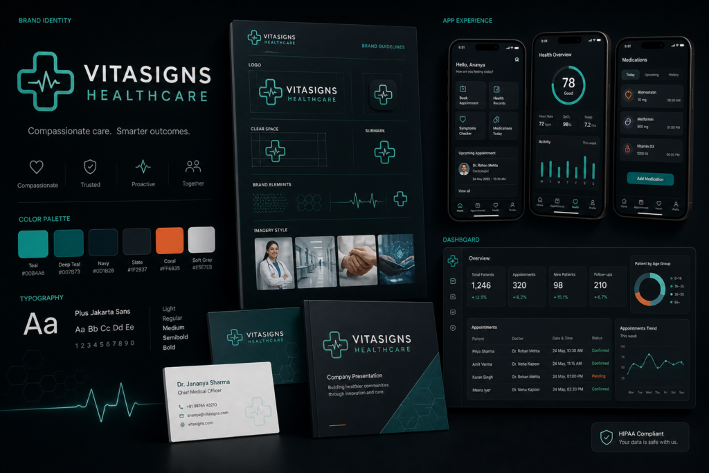 Vitasigns Healthcare Brand Identity portfolio image