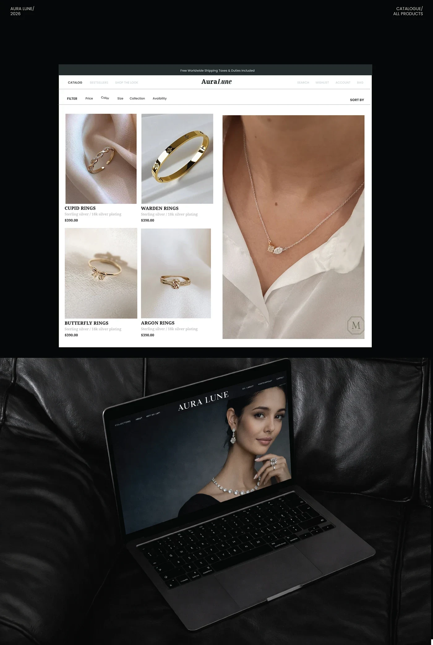 Aura Lune website design presentation 5