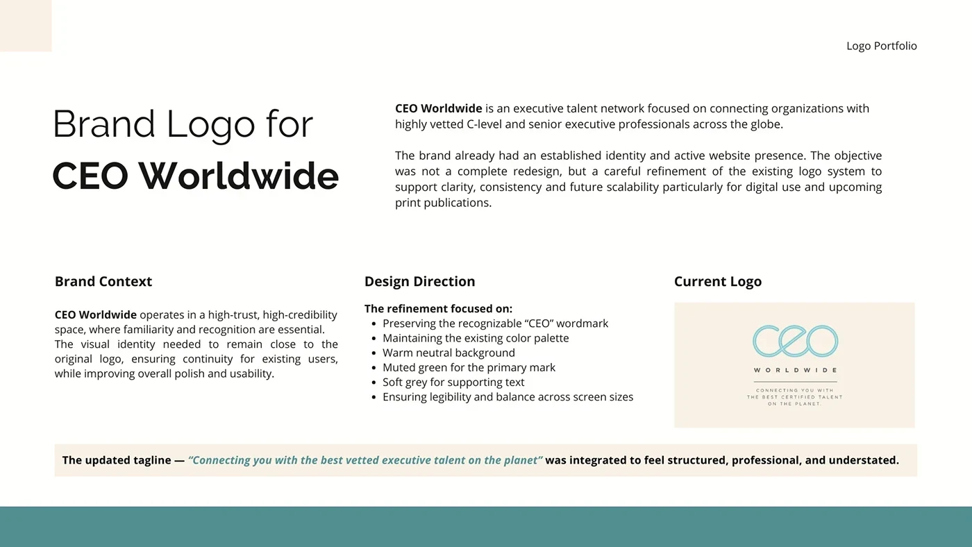 CEO Worldwide brand identity presentation 1