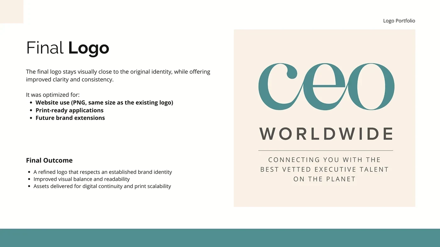 CEO Worldwide brand identity presentation 4