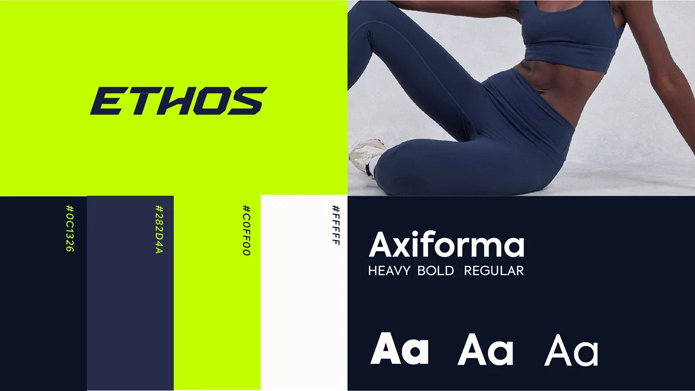 Ethos Activewear brand identity presentation 2