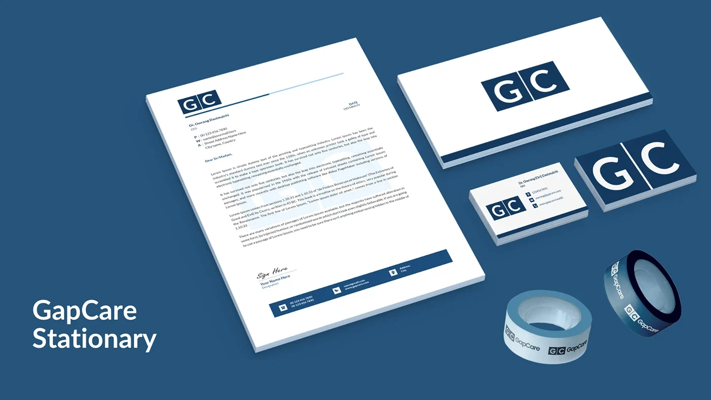 GapCare — stationery applications