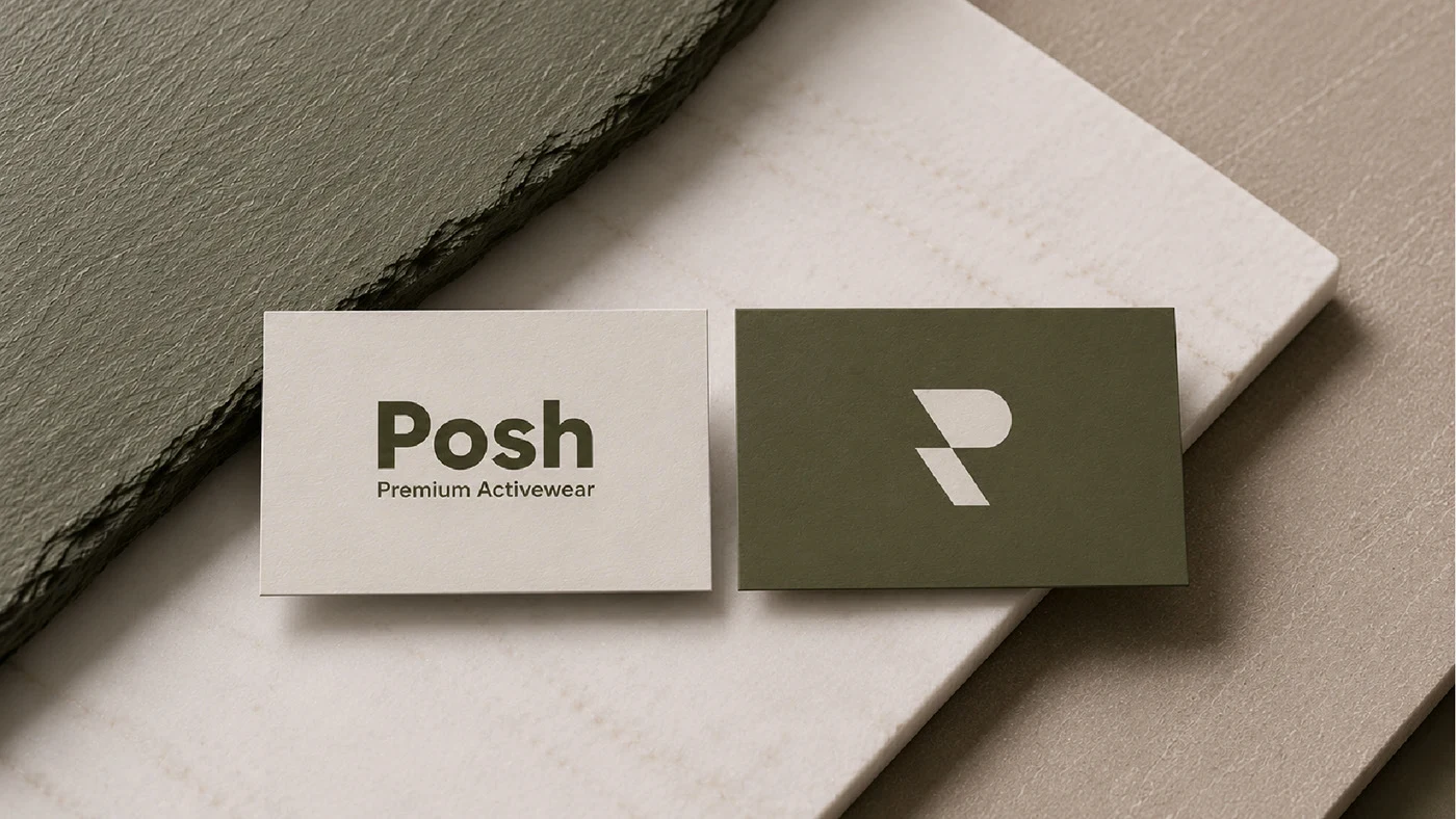 Posh Activewear brand identity presentation 4