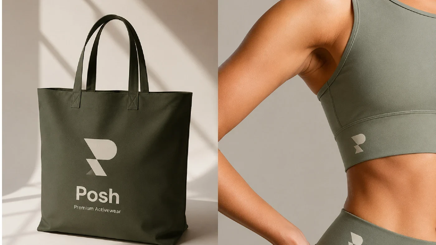 Posh Activewear brand identity presentation 5