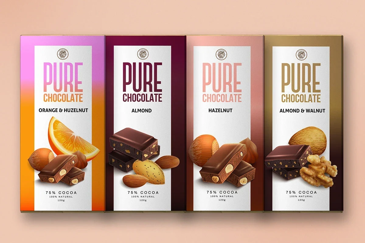 Pure Chocolate packaging design presentation 2