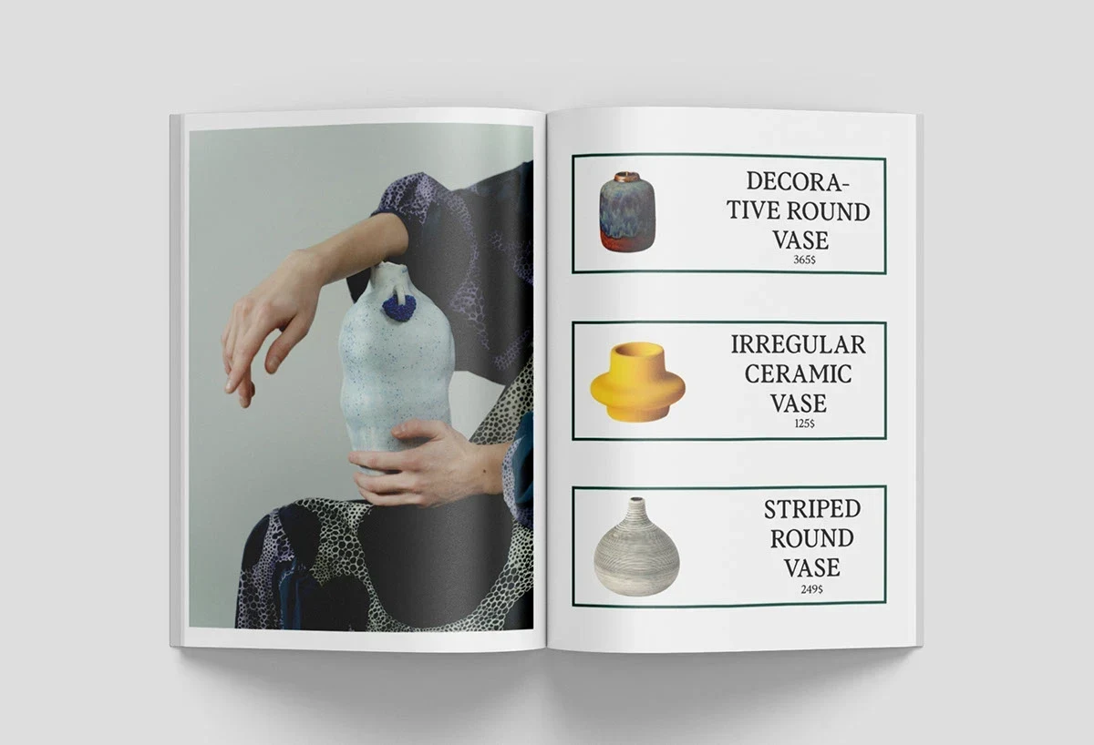 Vase Collection Catalogue editorial design presentation 4